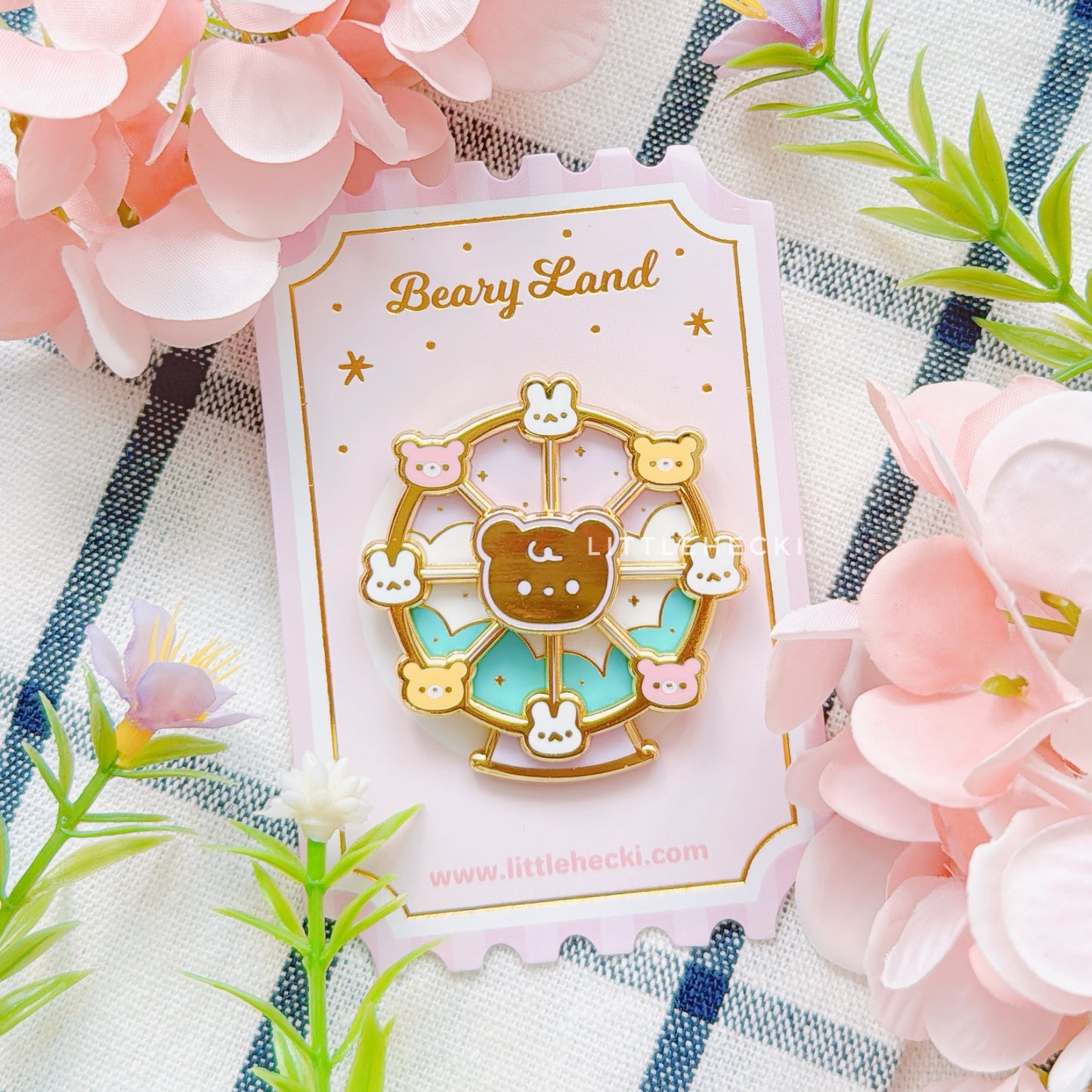 Spinning Bearris Wheel Enamel Pin