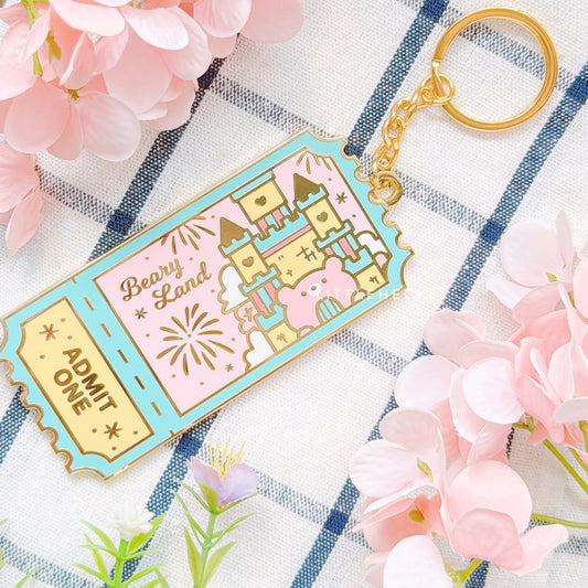 Bearyland Ticket Enamel Keychain