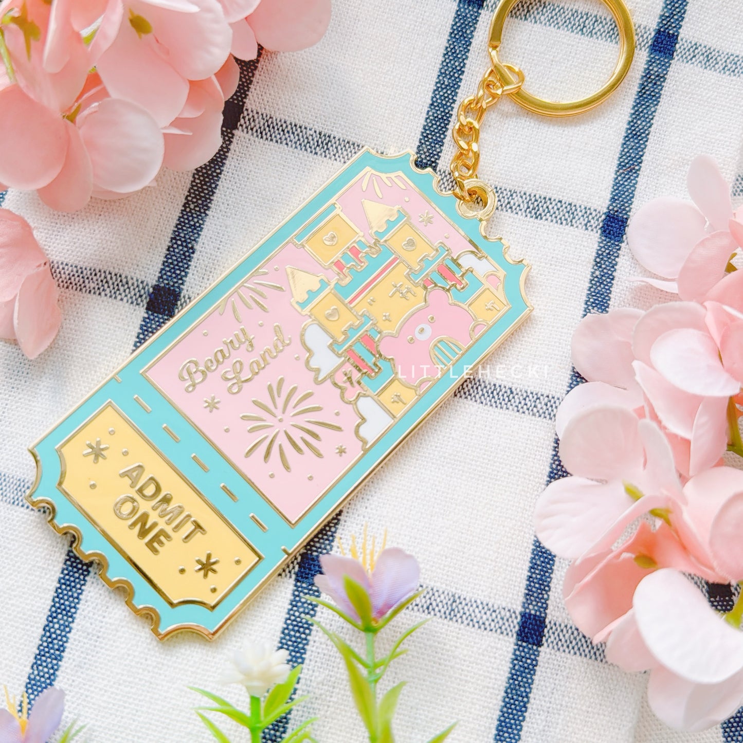 Bearyland Ticket Enamel Keychain
