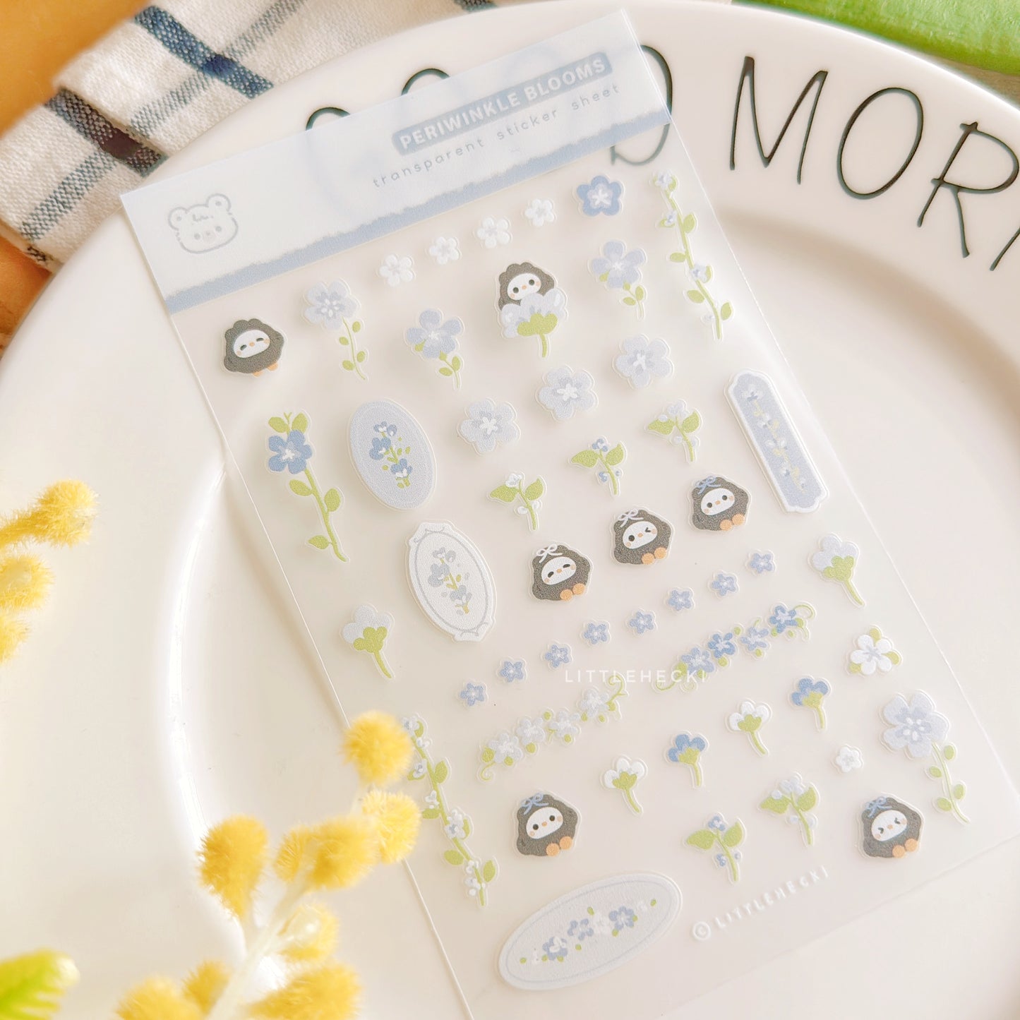 Periwinkle Blooms Transparent Sticker Sheet