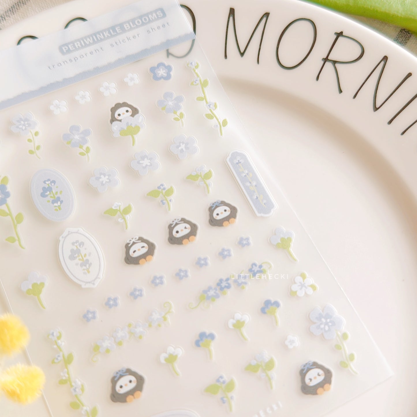 Periwinkle Blooms Transparent Sticker Sheet