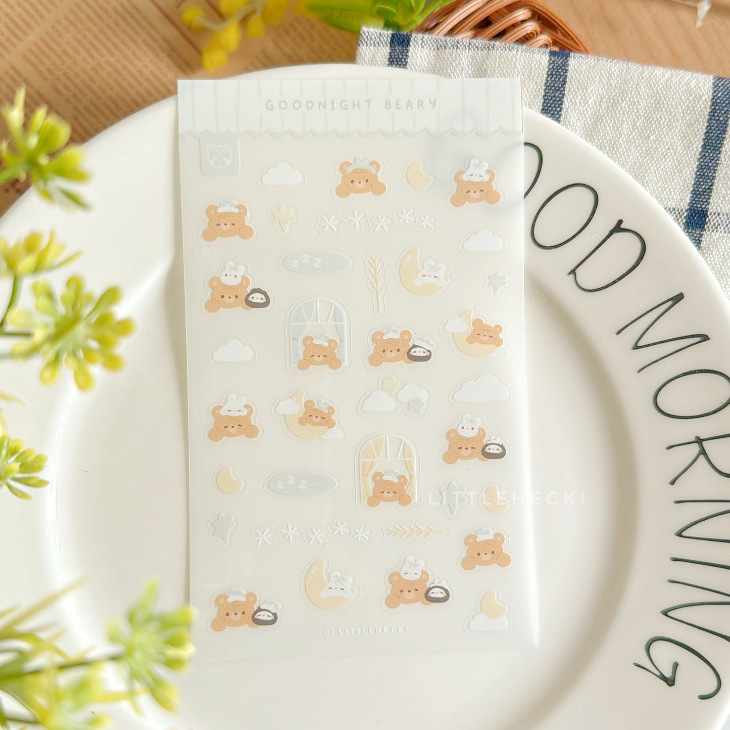 Goodnight Beary Transparent Sticker Sheet