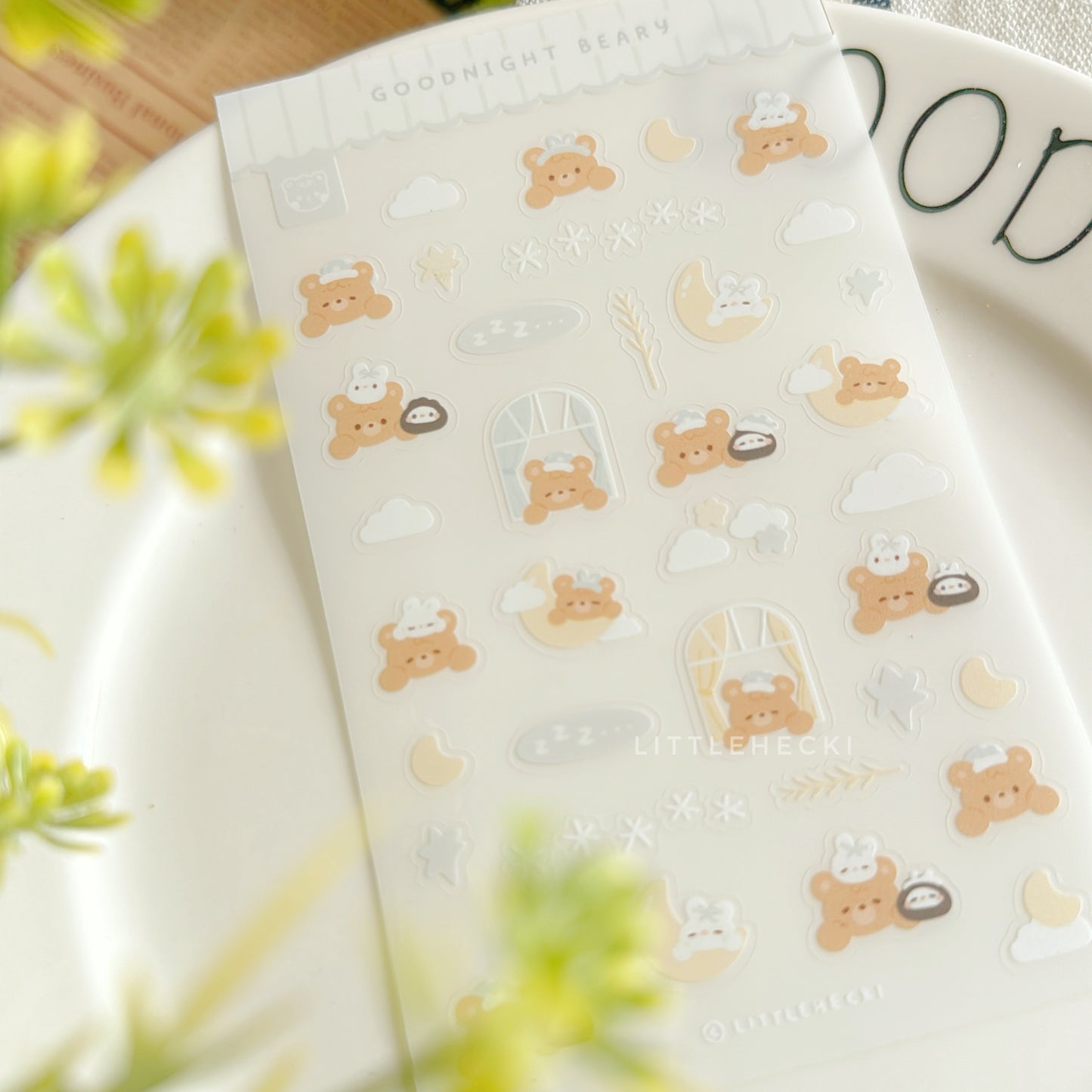 Goodnight Beary Transparent Sticker Sheet