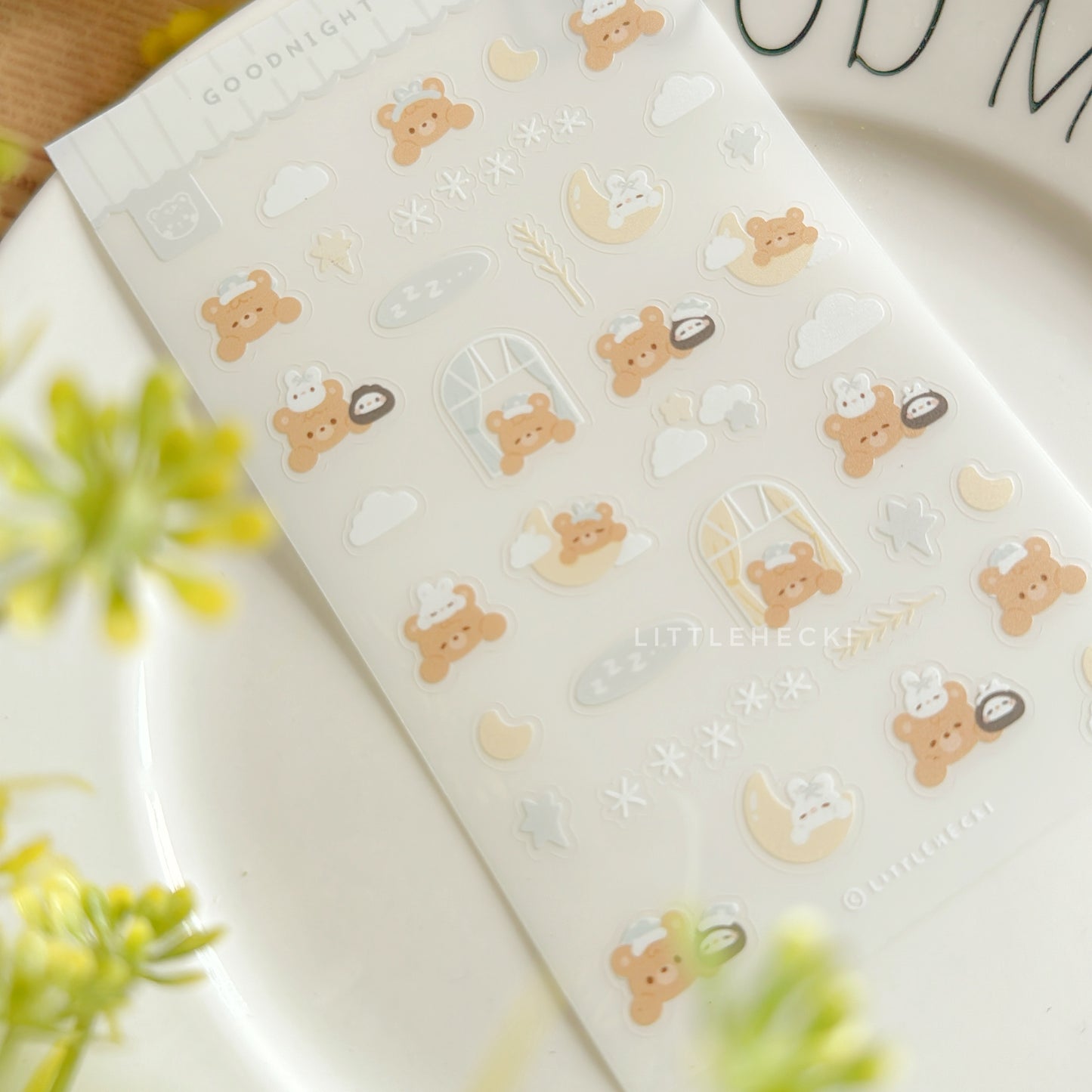 Goodnight Beary Transparent Sticker Sheet