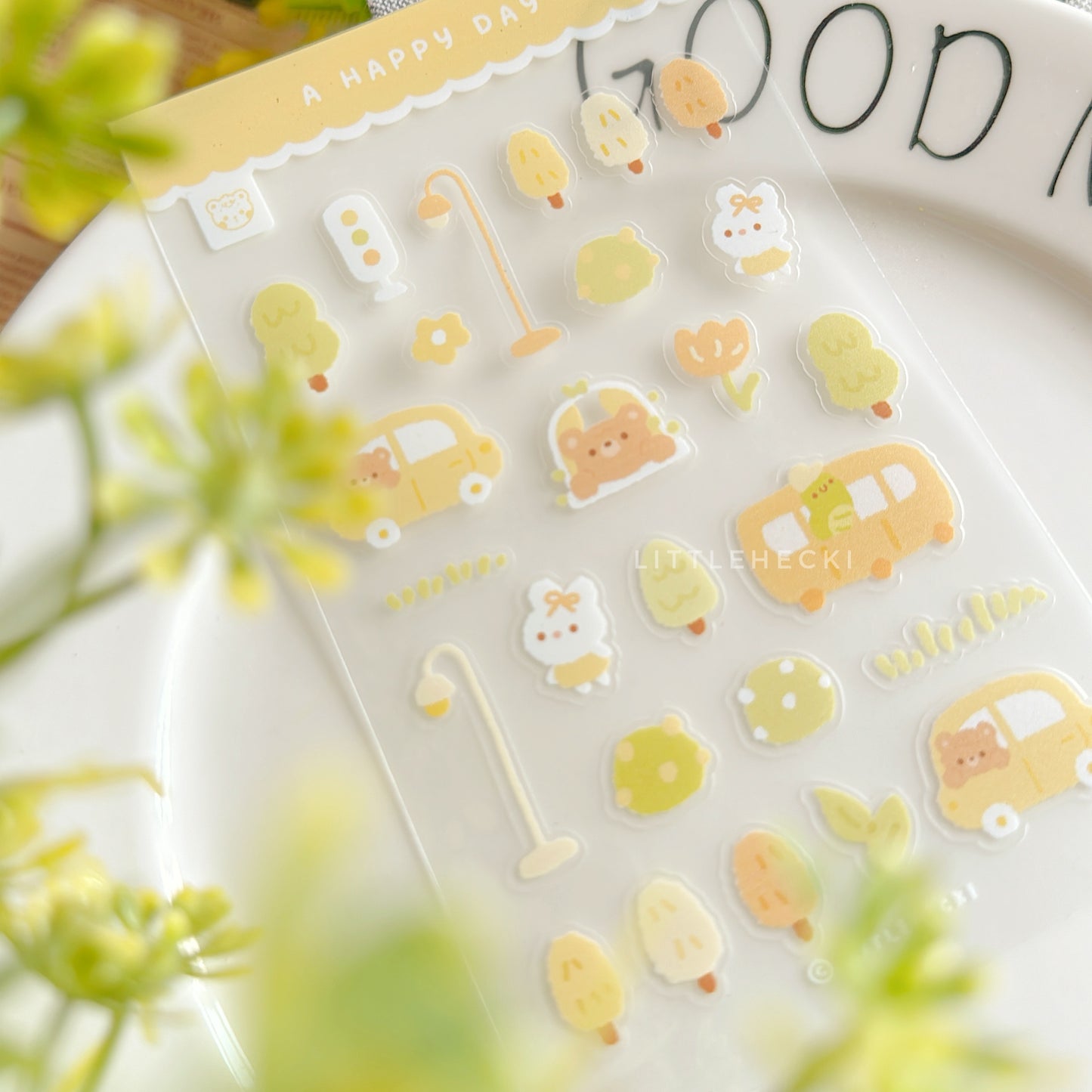 A Happy Day Transparent Sticker Sheet
