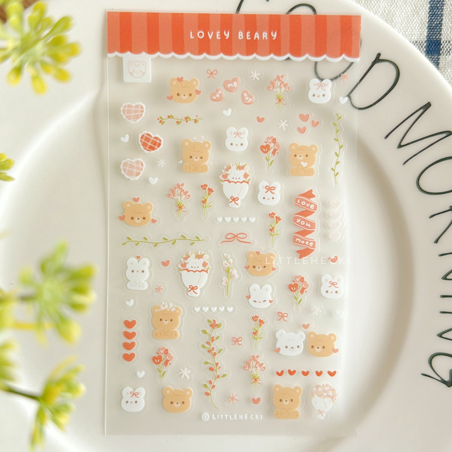 Lovey Beary Transparent Sticker Sheet