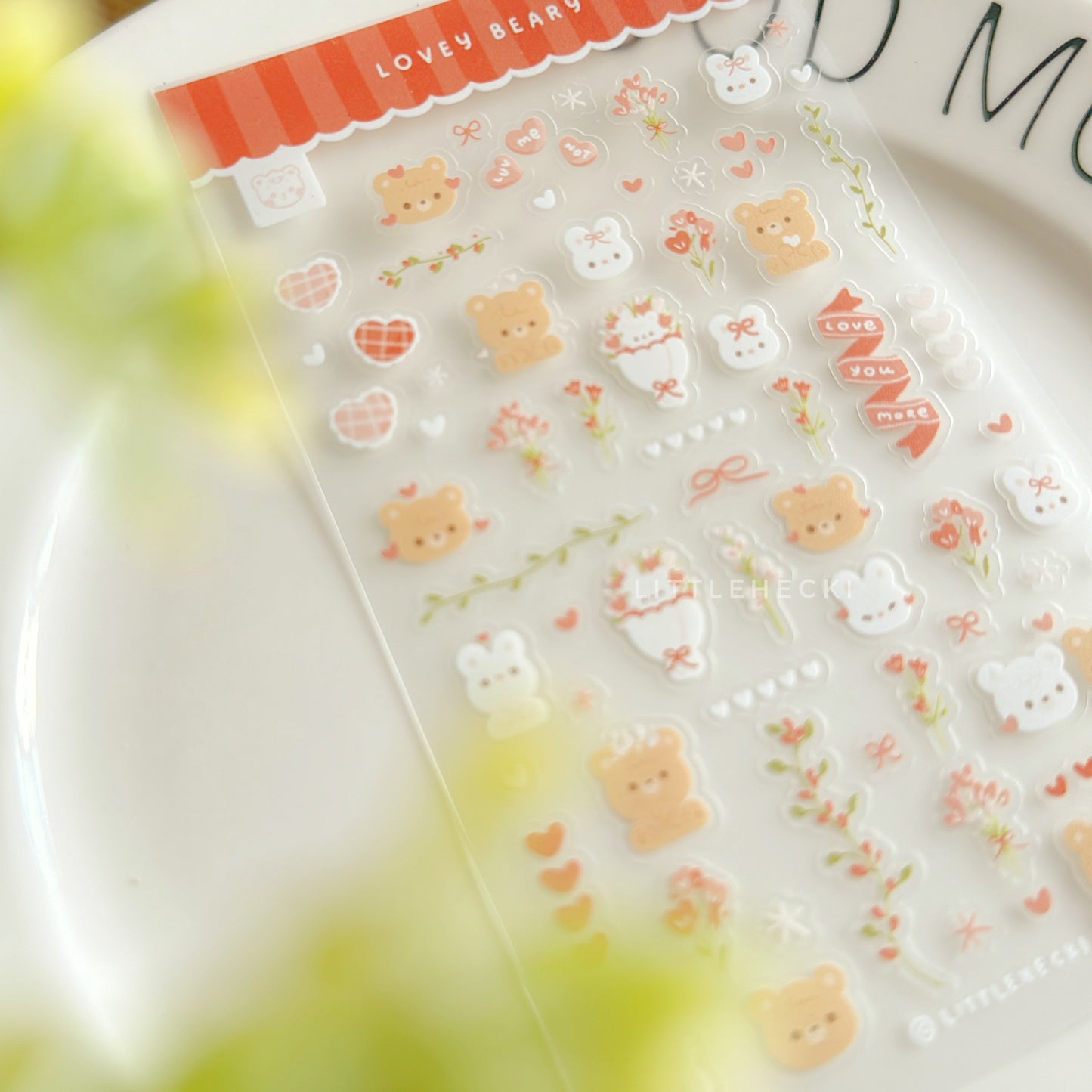 Lovey Beary Transparent Sticker Sheet