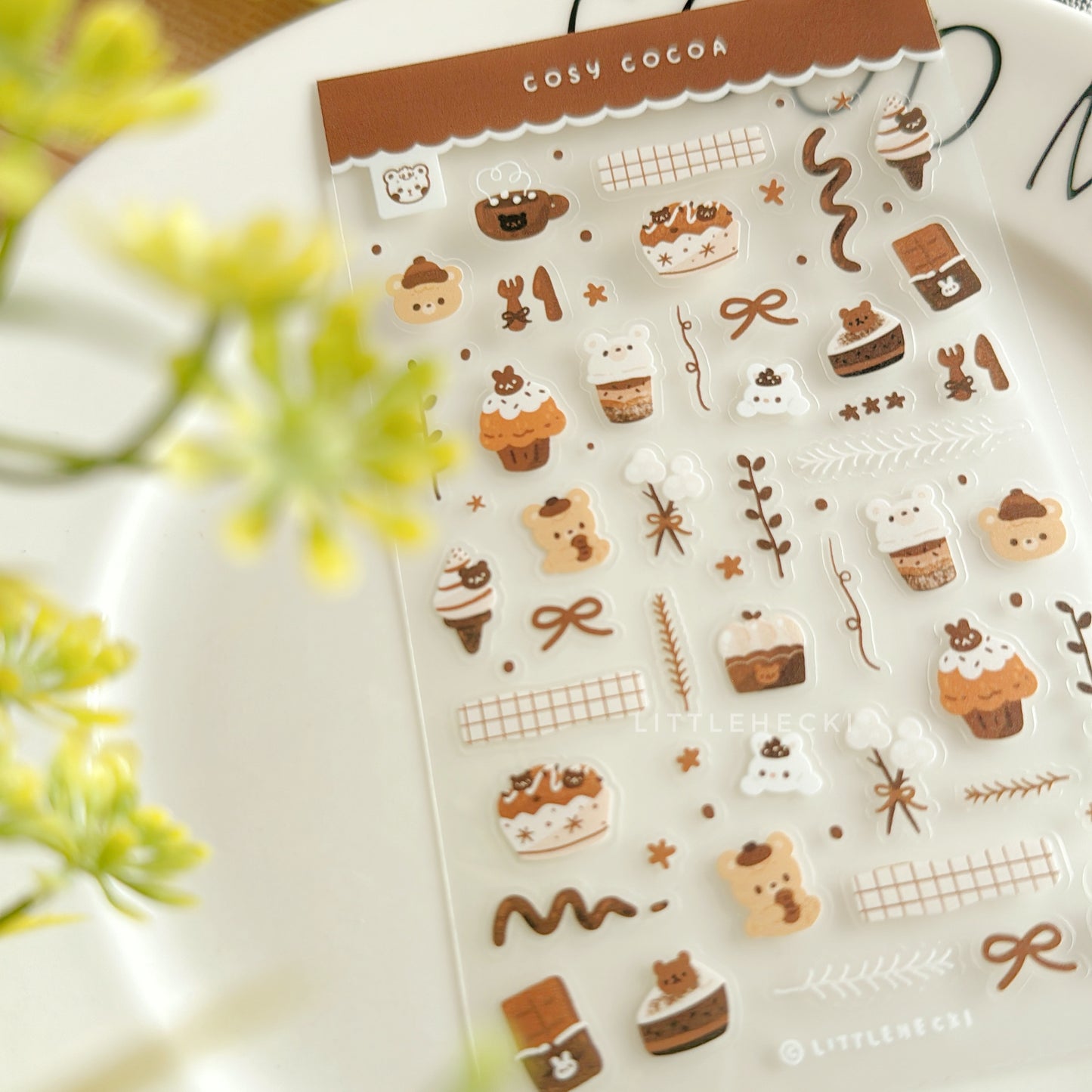 Cosy Cocoa Transparent Sticker Sheet