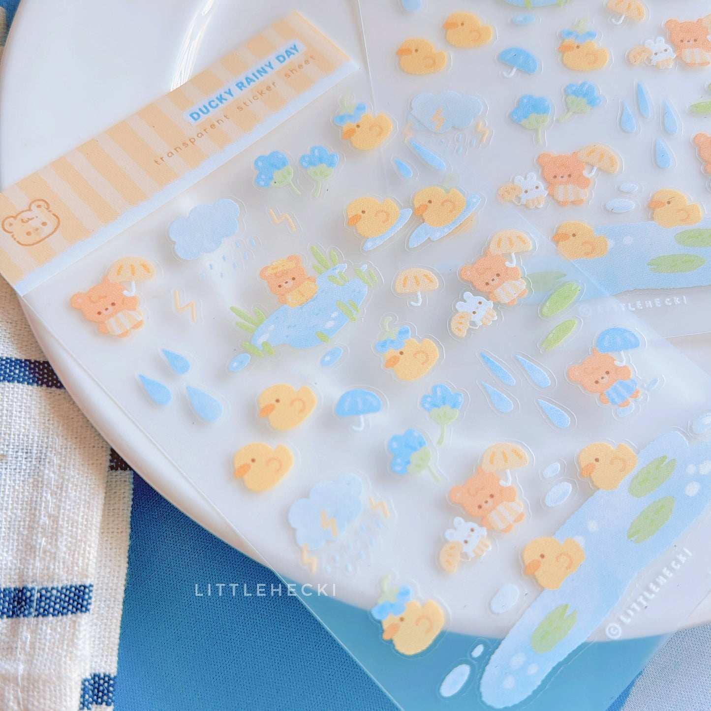 Ducky Rainy Day Transparent Sticker Sheet