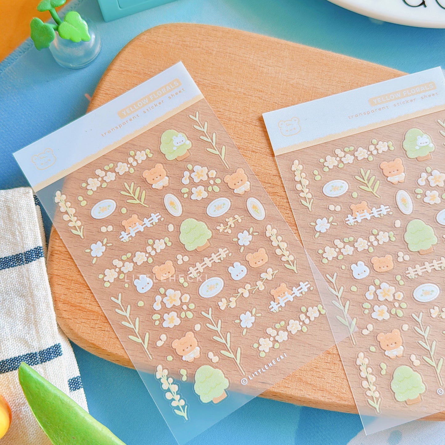 Yellow Florals Transparent Sticker Sheet
