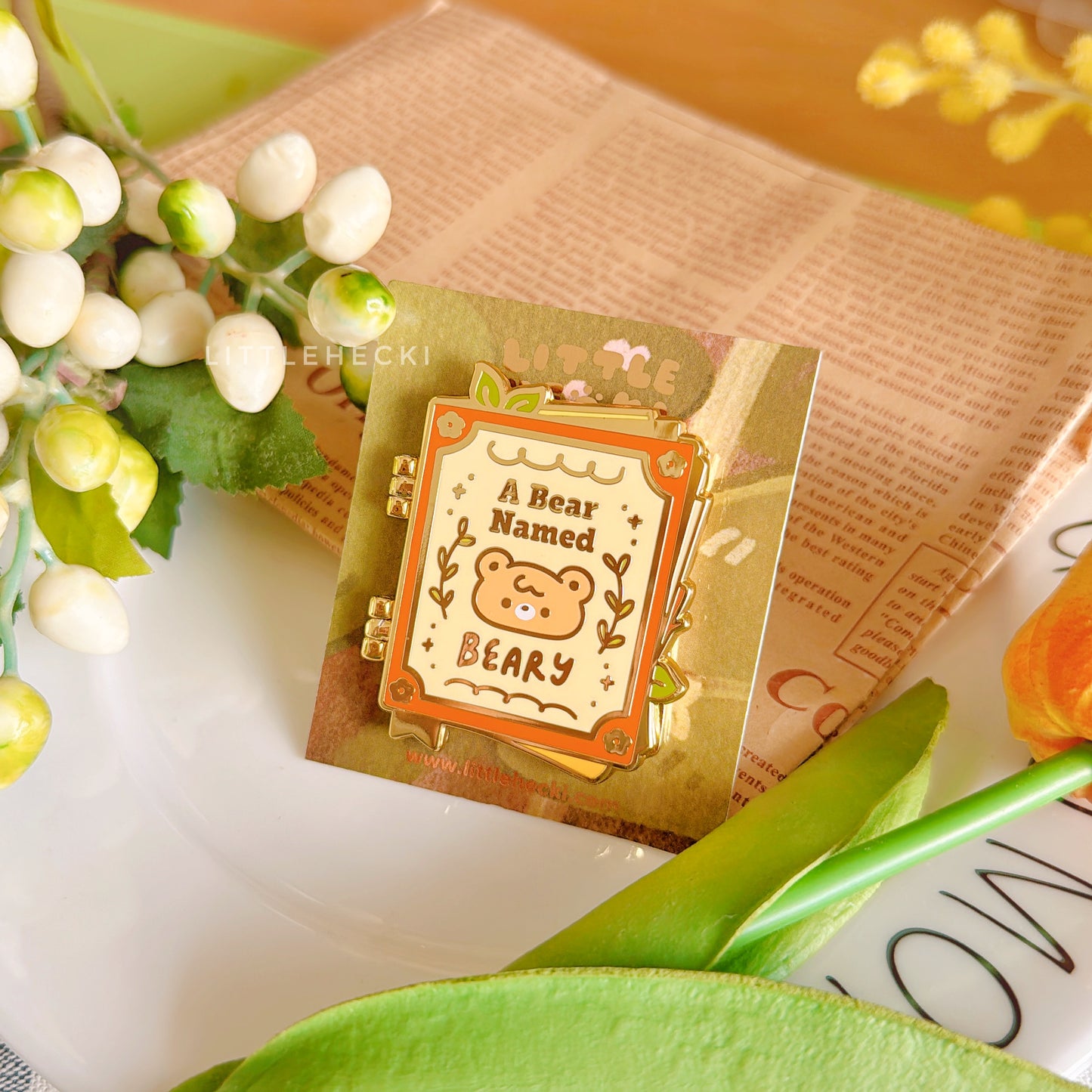 Beary's Cosy Book Enamel Pin