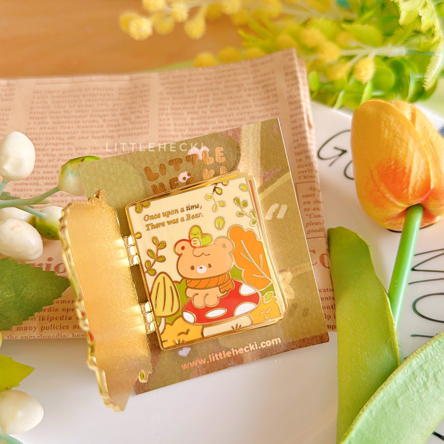 Beary's Cosy Book Enamel Pin