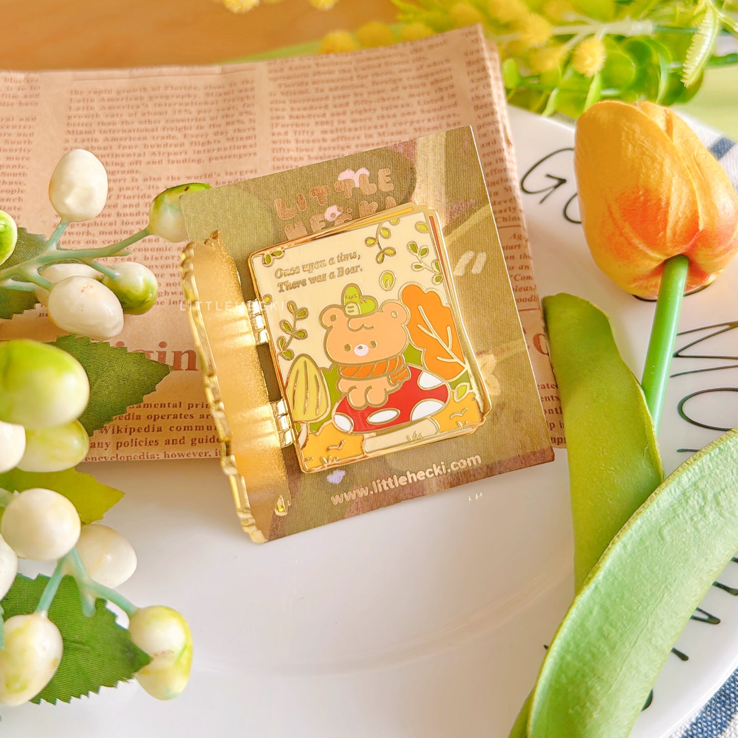 Beary's Cosy Book Enamel Pin