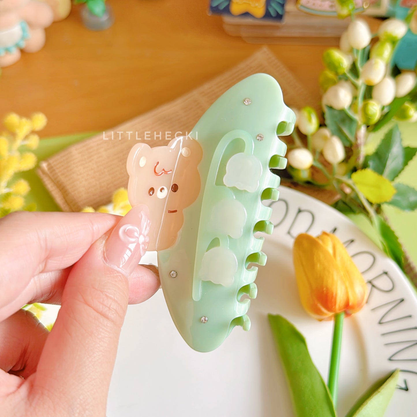 Lily of the Valley Beary Claw Clip