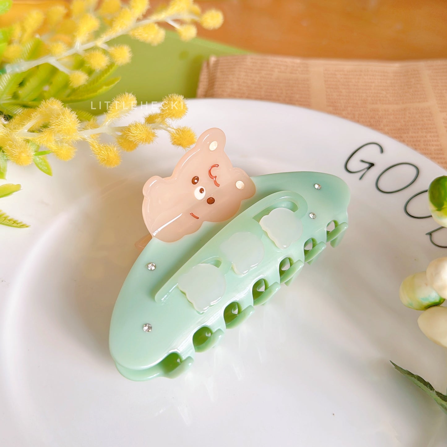 Lily of the Valley Beary Claw Clip