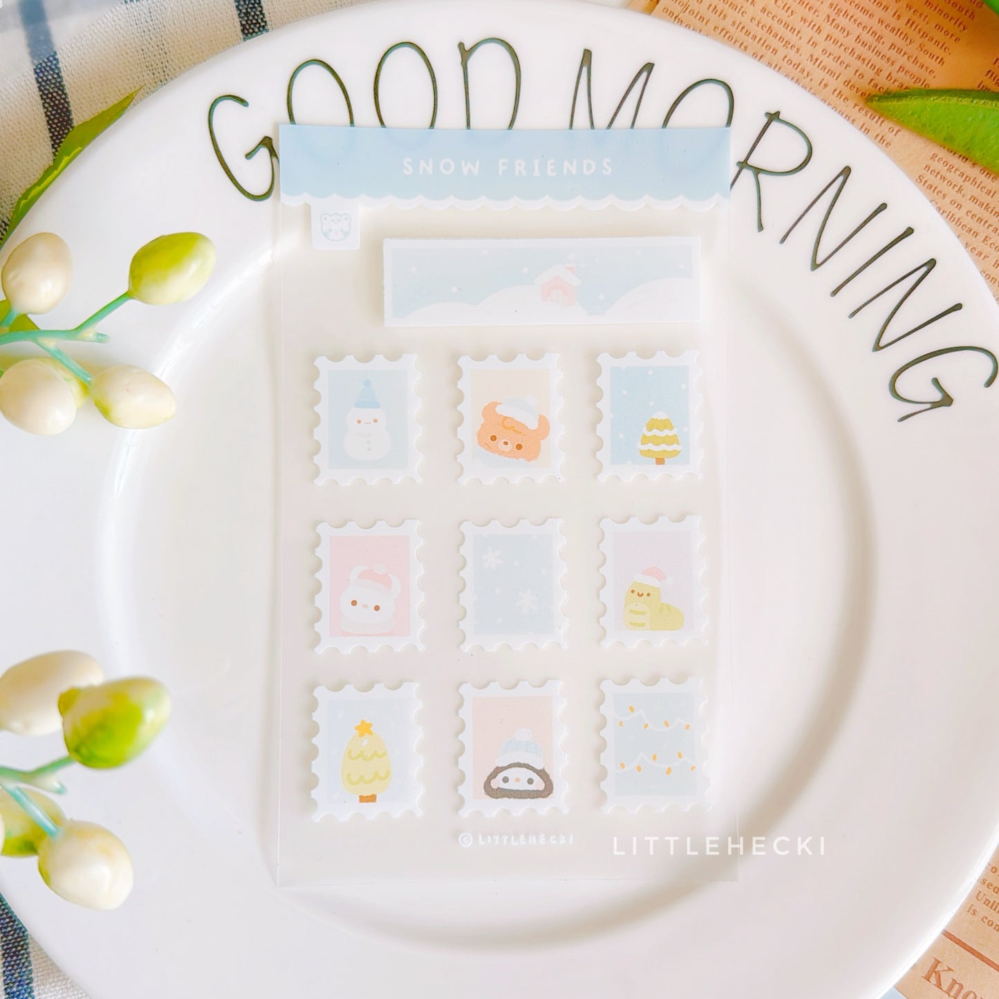Snow Friends Stamps Transparent Sticker Sheet