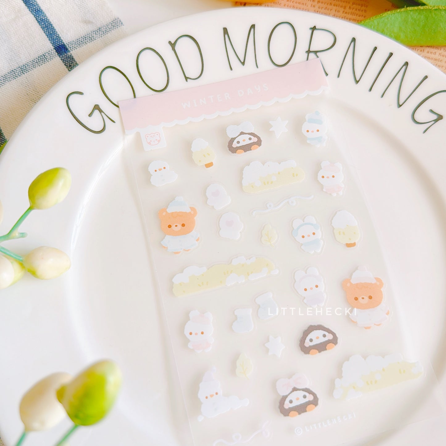 Pink Winter Days Transparent Sticker Sheet