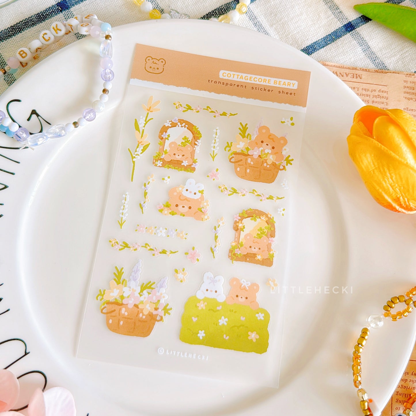 Cottagecore Beary Transparent Sticker Sheet