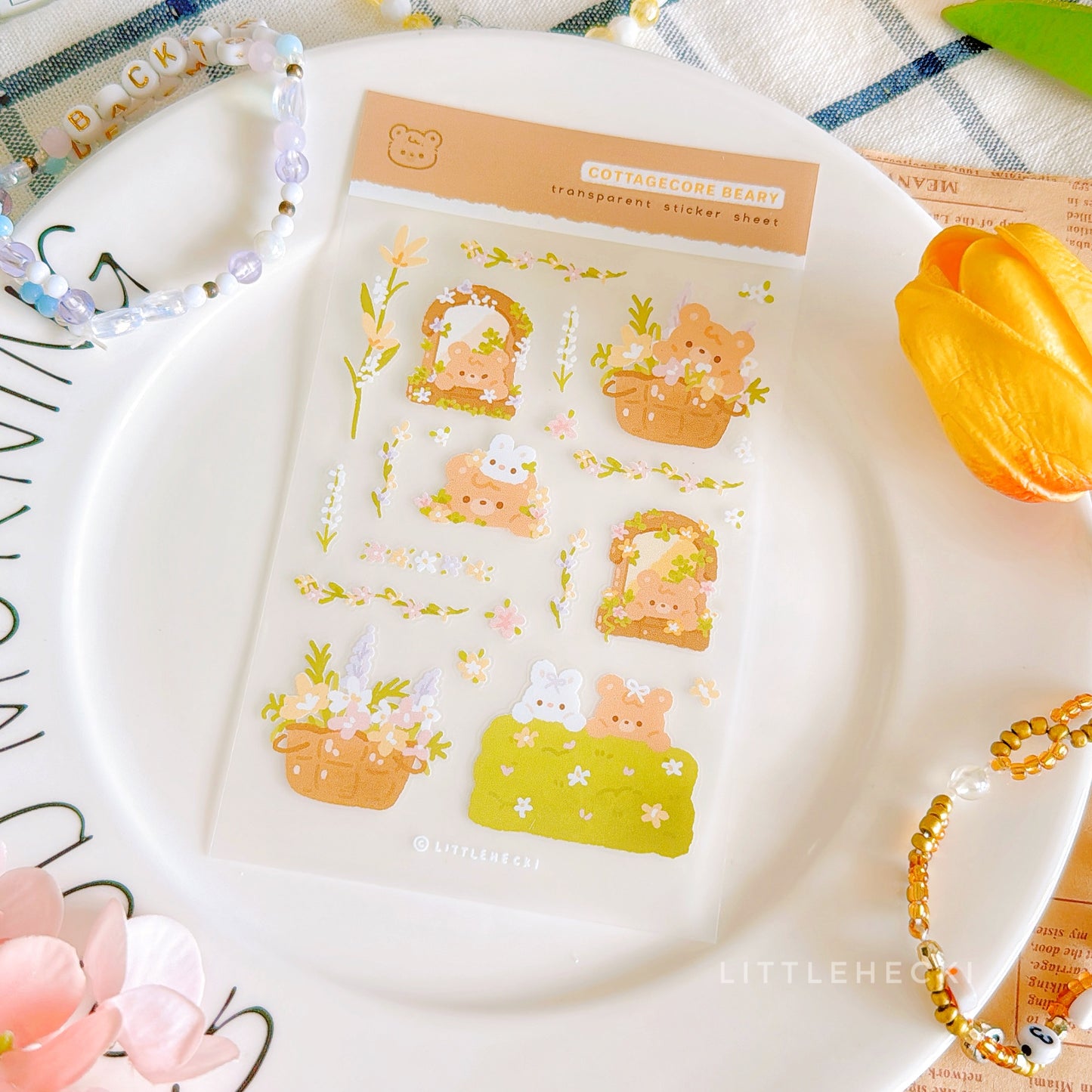 Cottagecore Beary Transparent Sticker Sheet