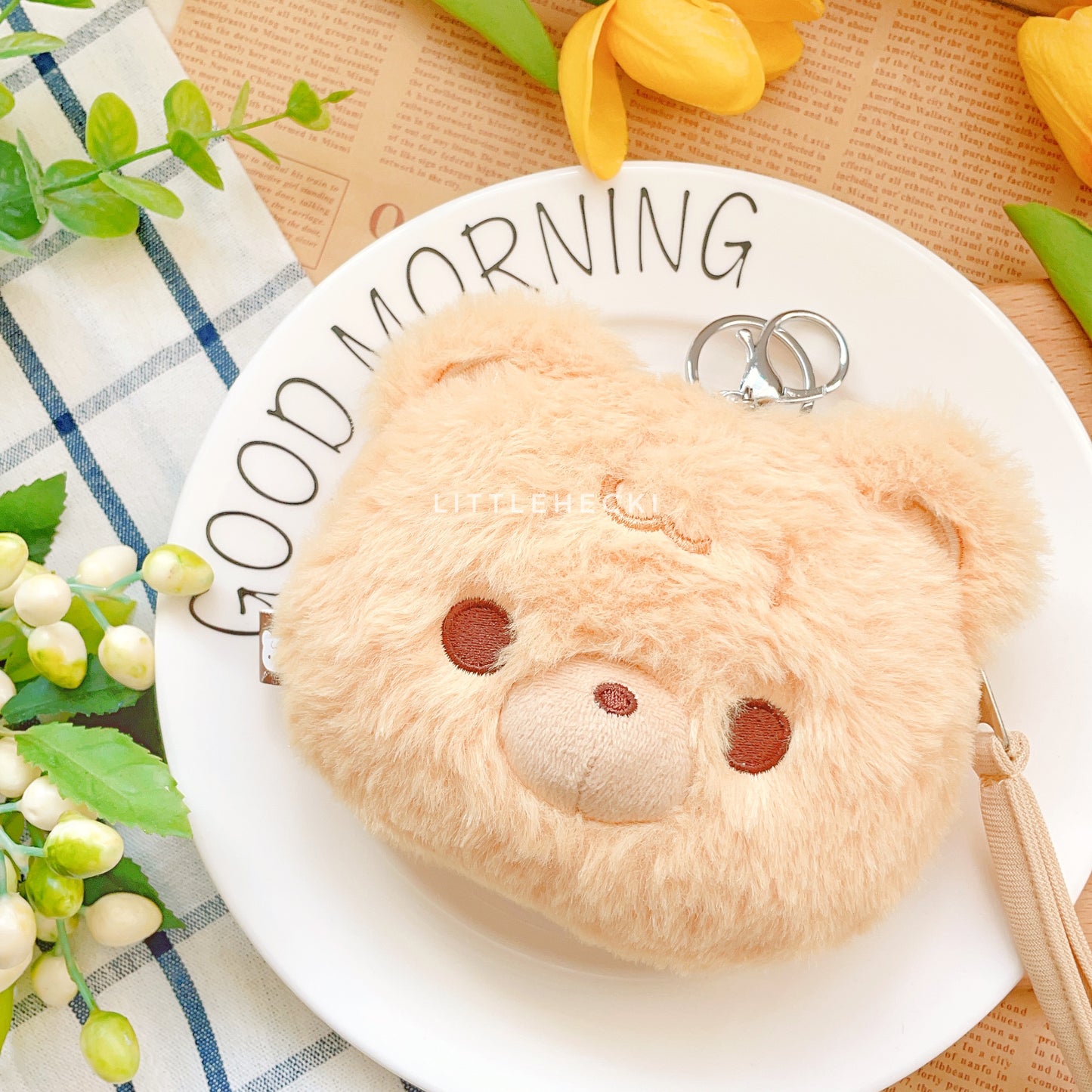 Beary Furry Plush Coin Pouch