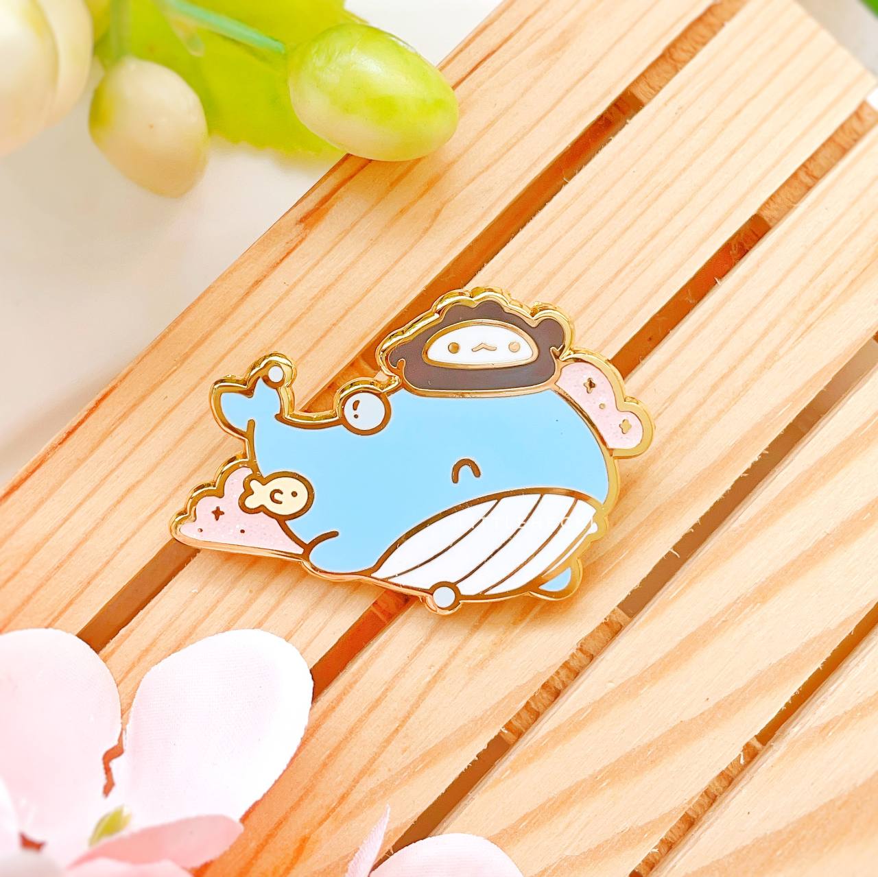Happy Whale Enamel Pin