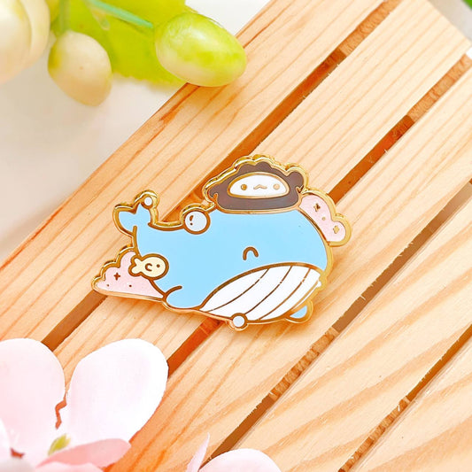 Happy Whale Enamel Pin