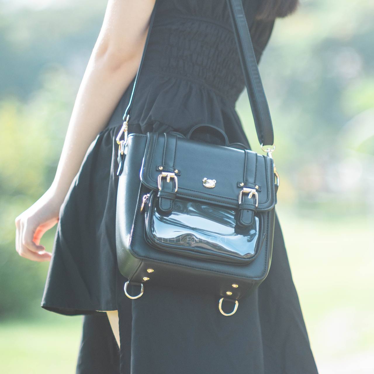 Beary Ears Ita Bag (Black Checkered)