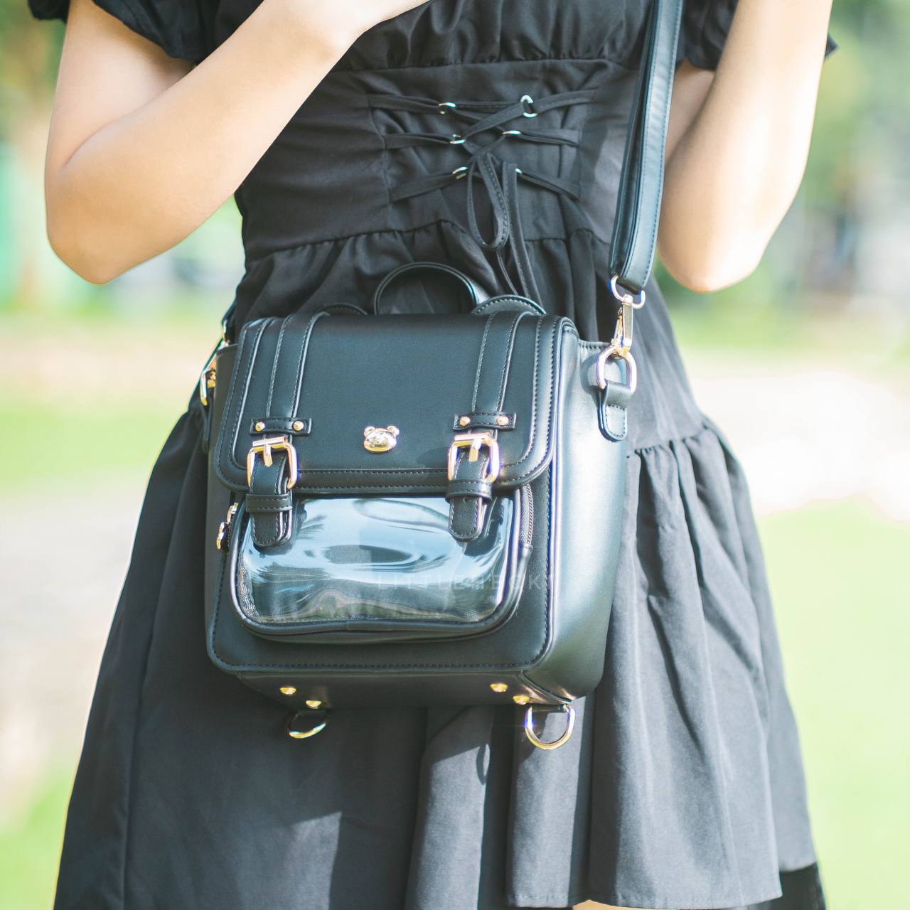 Beary Ears Ita Bag (Black Checkered)
