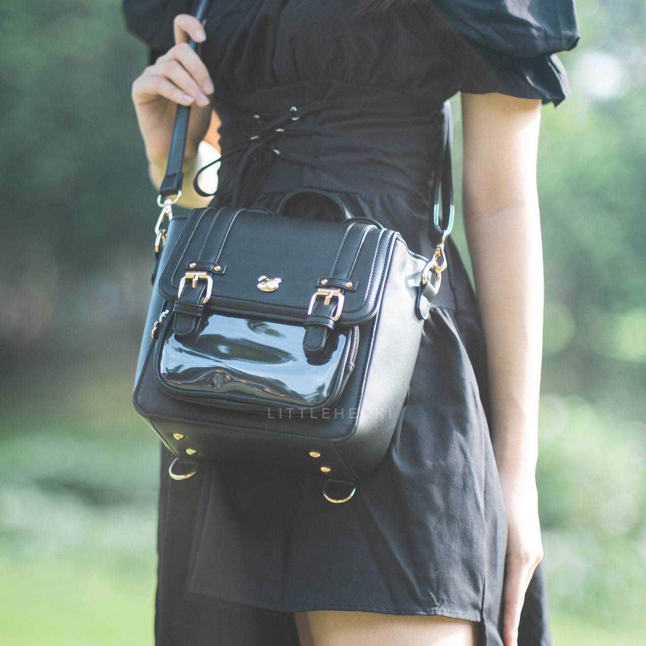 Beary Ears Ita Bag (Black Checkered)
