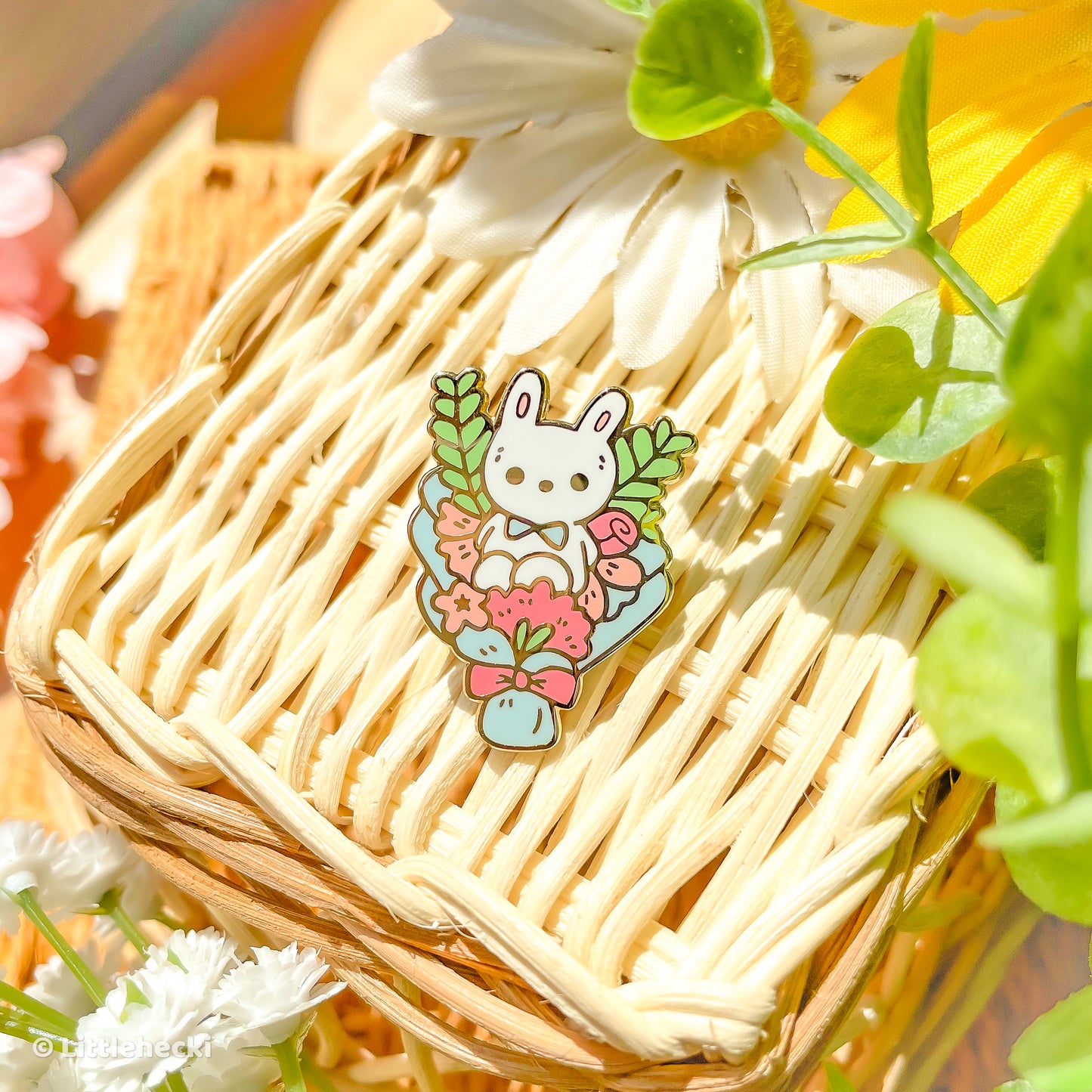 Bunny Bouquet Enamel Pin