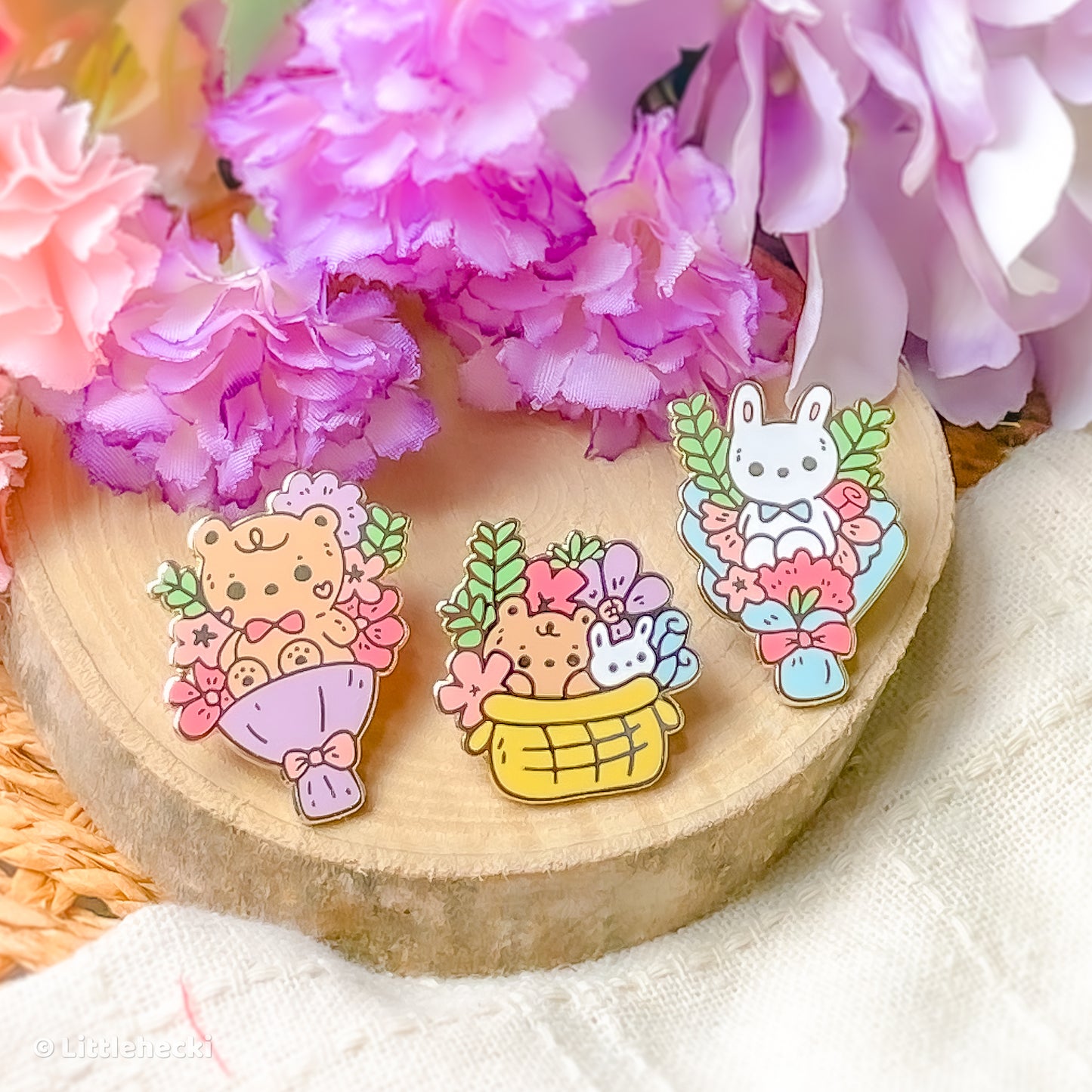 Bunny Bouquet Enamel Pin