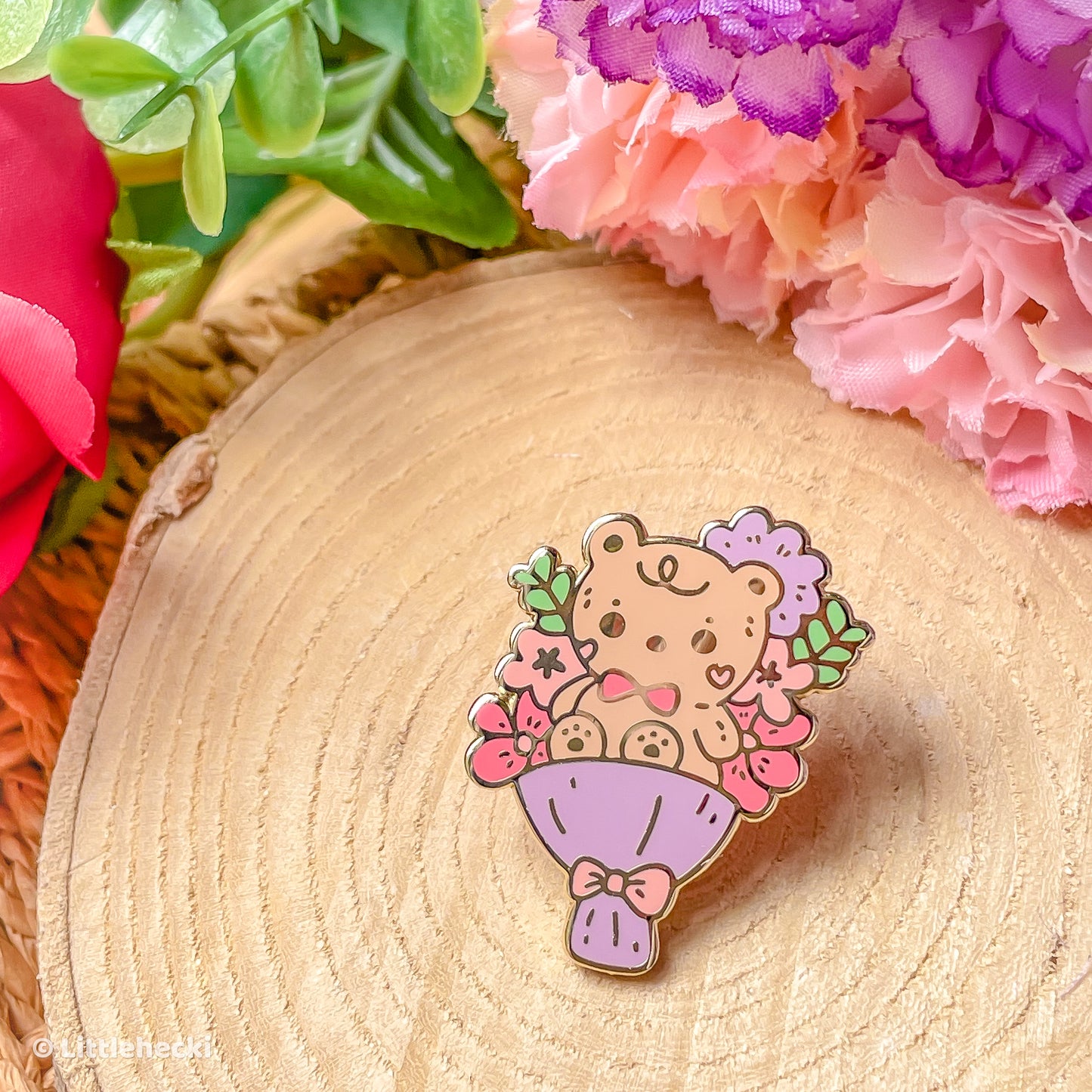 Beary Bouquet Enamel Pin