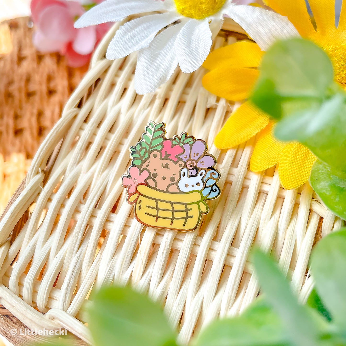 Bunny & Beary Basket Enamel Pin