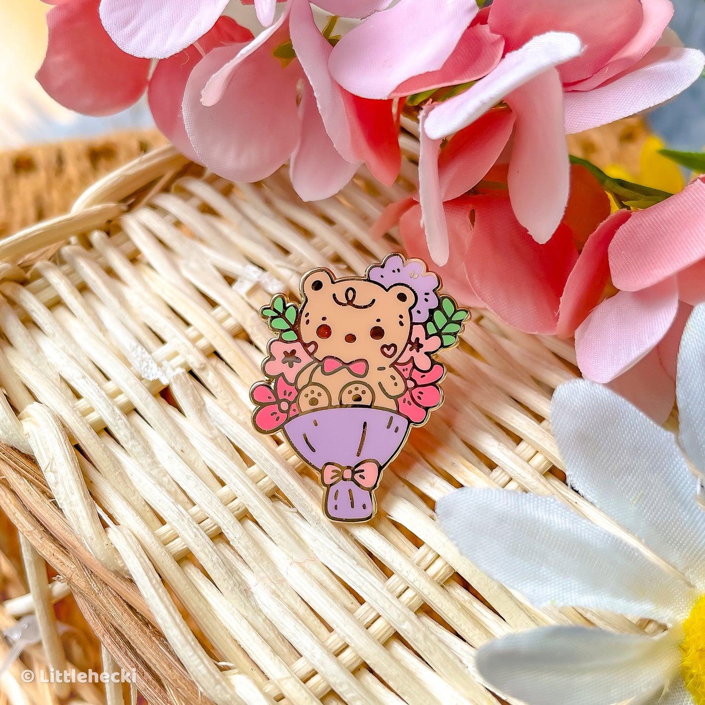 Beary Bouquet Enamel Pin