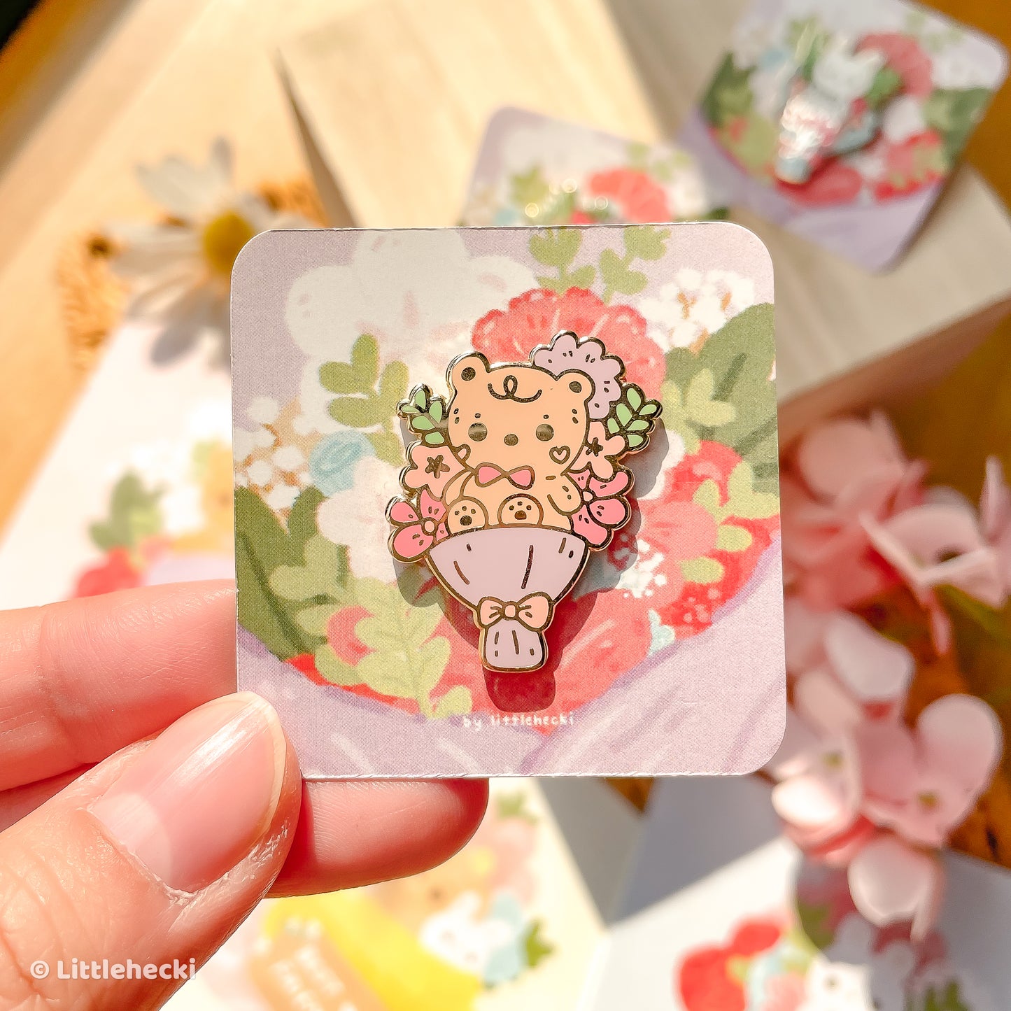 Beary Bouquet Enamel Pin