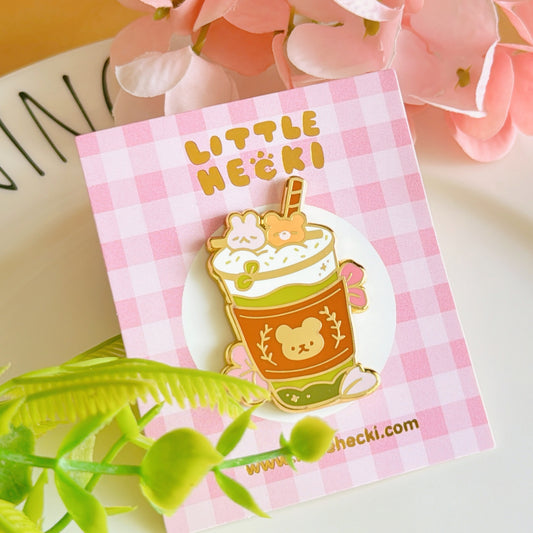 Creamy Mochi Matcha Latte Enamel Pin