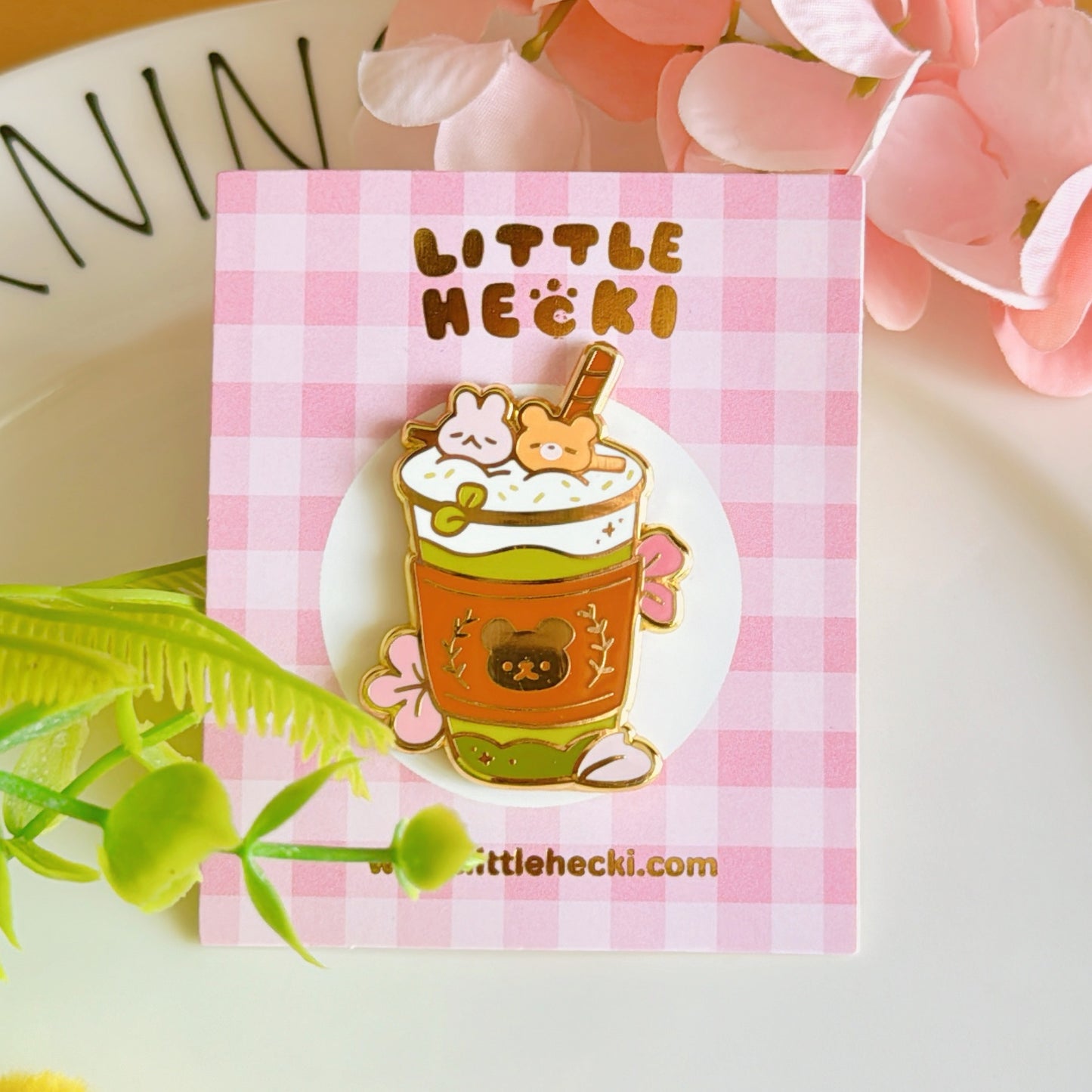 Creamy Mochi Matcha Latte Enamel Pin