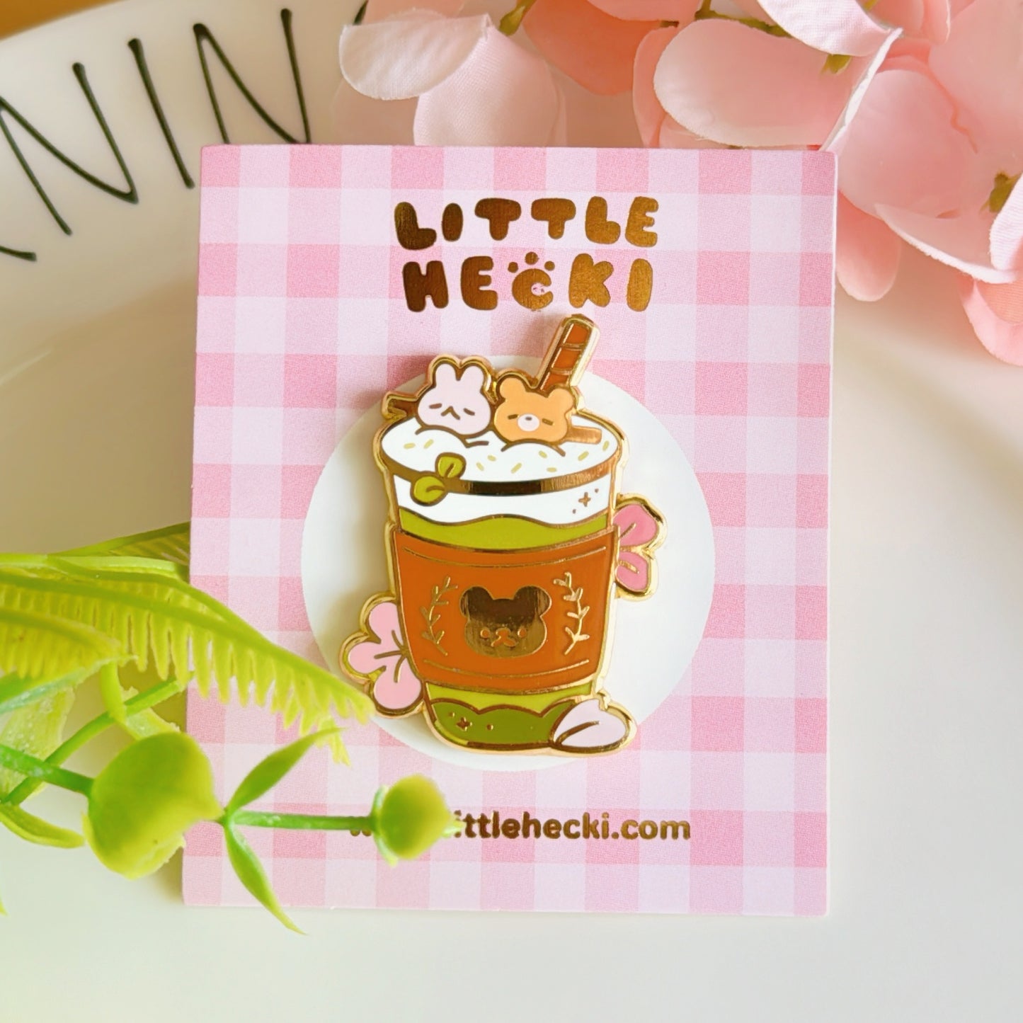 Creamy Mochi Matcha Latte Enamel Pin