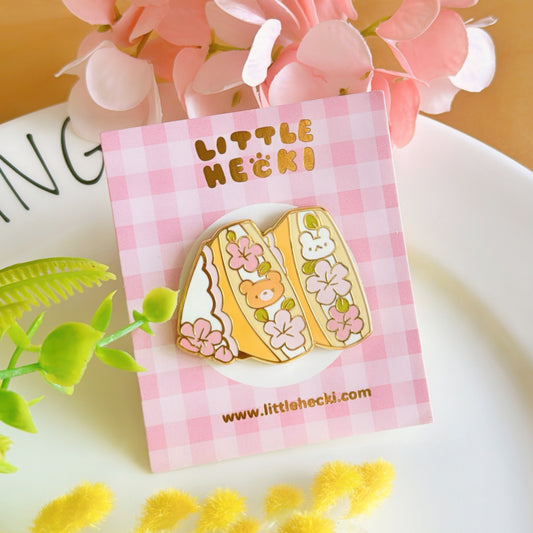 Beary Spring Sando Enamel Pin