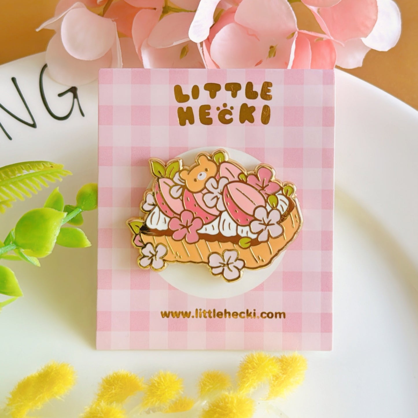 Beary's Strawbeary Tart Enamel Pin