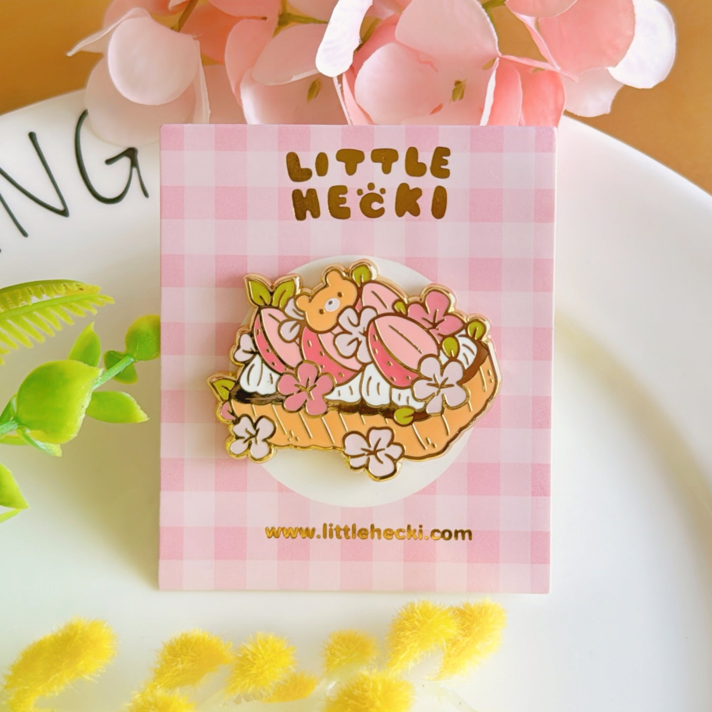 Beary's Strawbeary Tart Enamel Pin