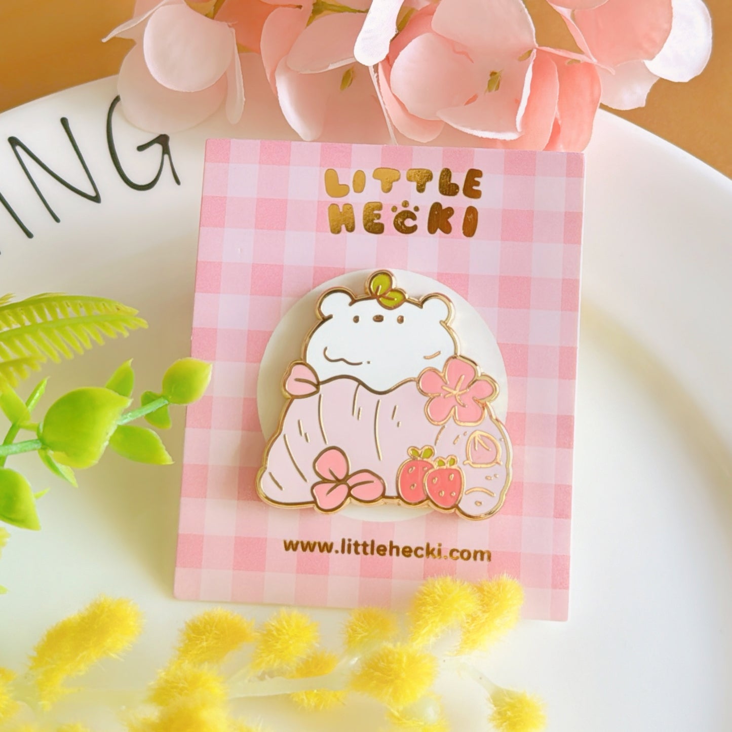 Strawbeary Croissant Enamel Pin