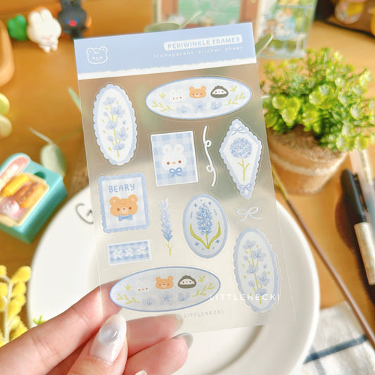 Periwinkle Frames Transparent Sticker Sheet