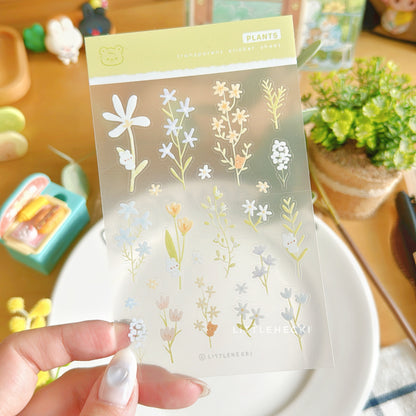 Plants Transparent Sticker Sheet