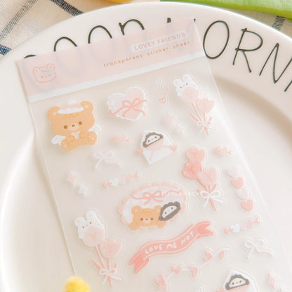 Lovey Friends Transparent Sticker Sheet