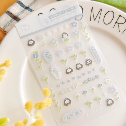Periwinkle Blooms Transparent Sticker Sheet