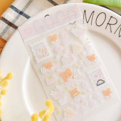 Spring Time Transparent Sticker Sheet