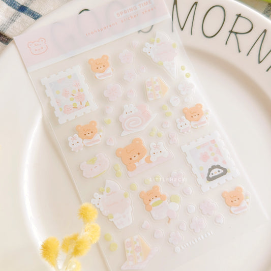 Spring Time Transparent Sticker Sheet