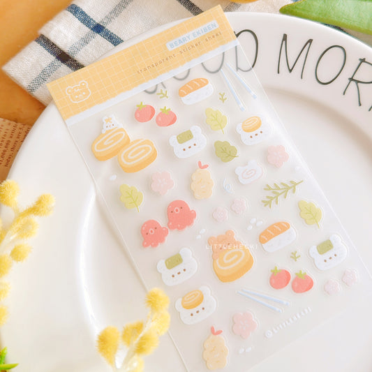 Beary Ekiben Transparent Sticker Sheet