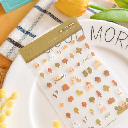 Fall Things Transparent Sticker Sheet